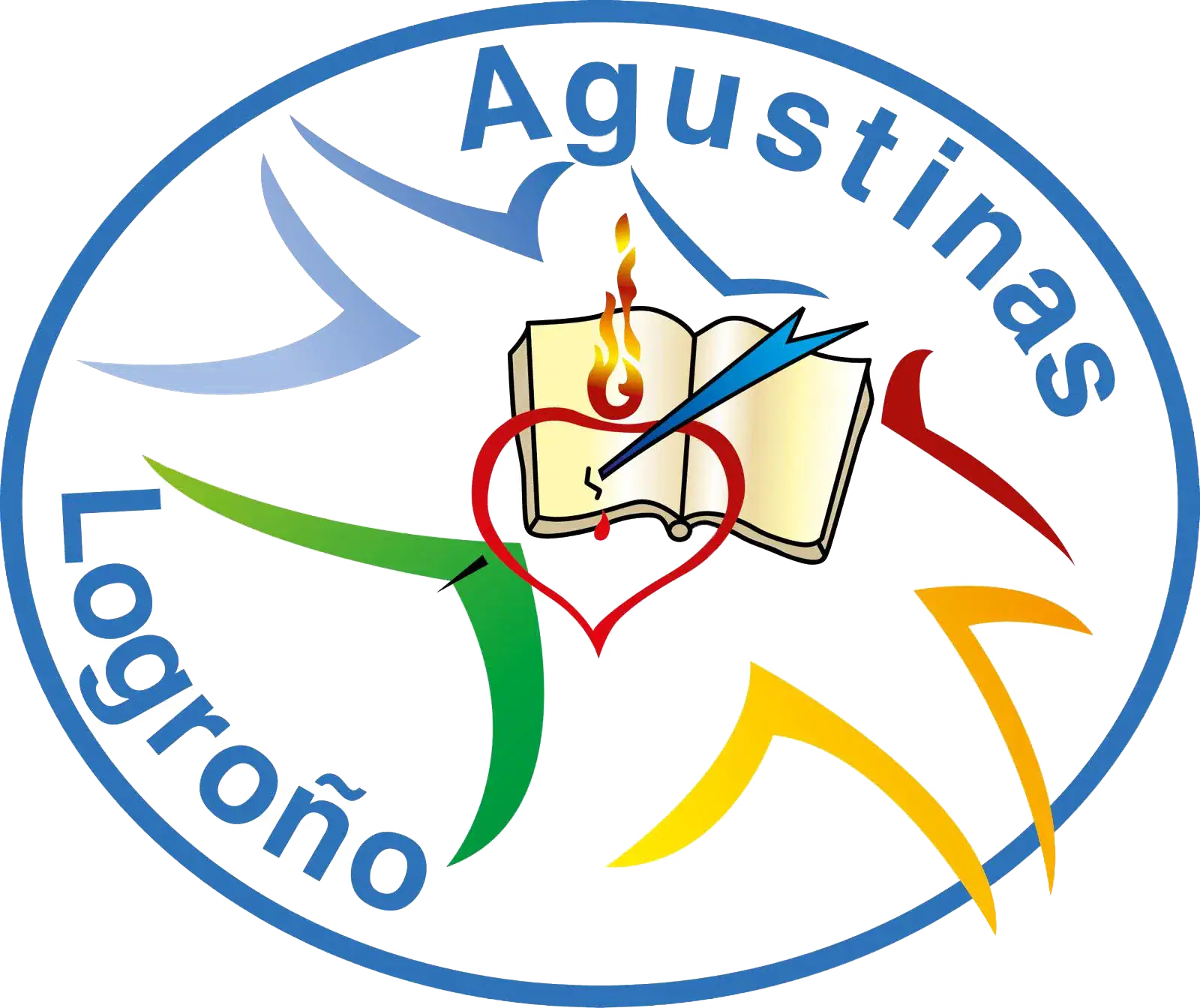 Logotipo Agustinas Logroño con libro y corazón
